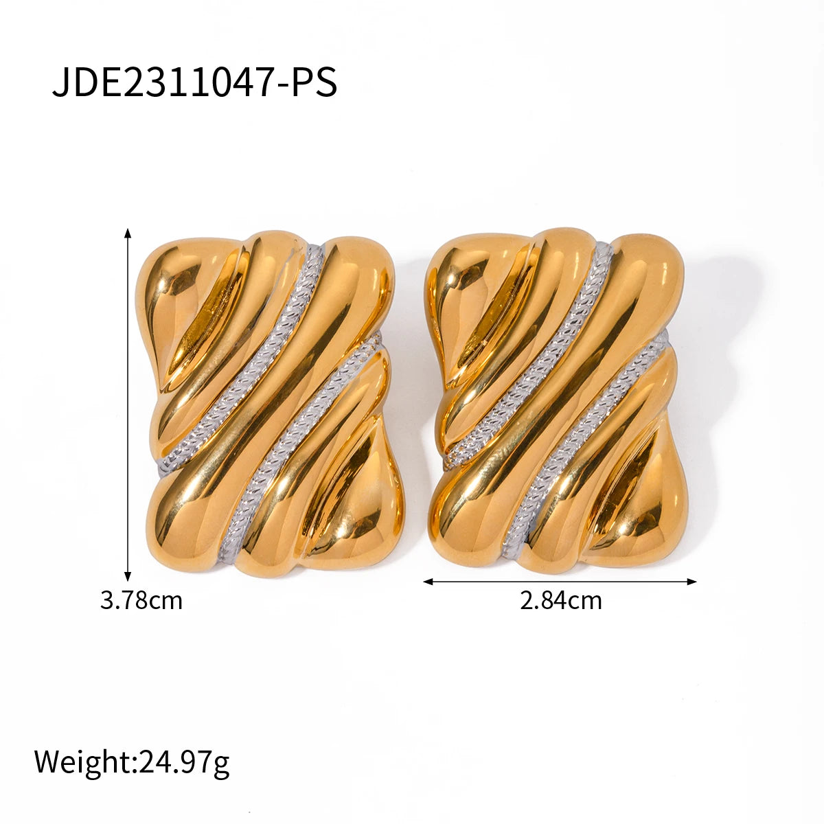 Minimalist Double Hoop Geometry Earrings . Two-Tone Criss-Cross Small Huggie Hoops, Dainty and Lightweight, Modern Everyday Jewelry for Women