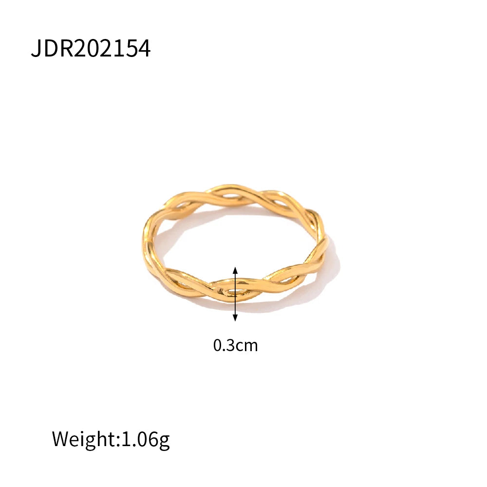 18K Gold-Plated Stainless Steel Shell Inlay Statement Ring . Textured Metal Fashion Jewelry for Women . Waterproof & Tarnish-Free