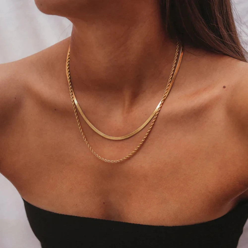 316L Stainless Steel Chunky Chain Necklace for Women . Thick, Glossy & Waterproof Collar Necklace, Bold Statement Jewelry Piece