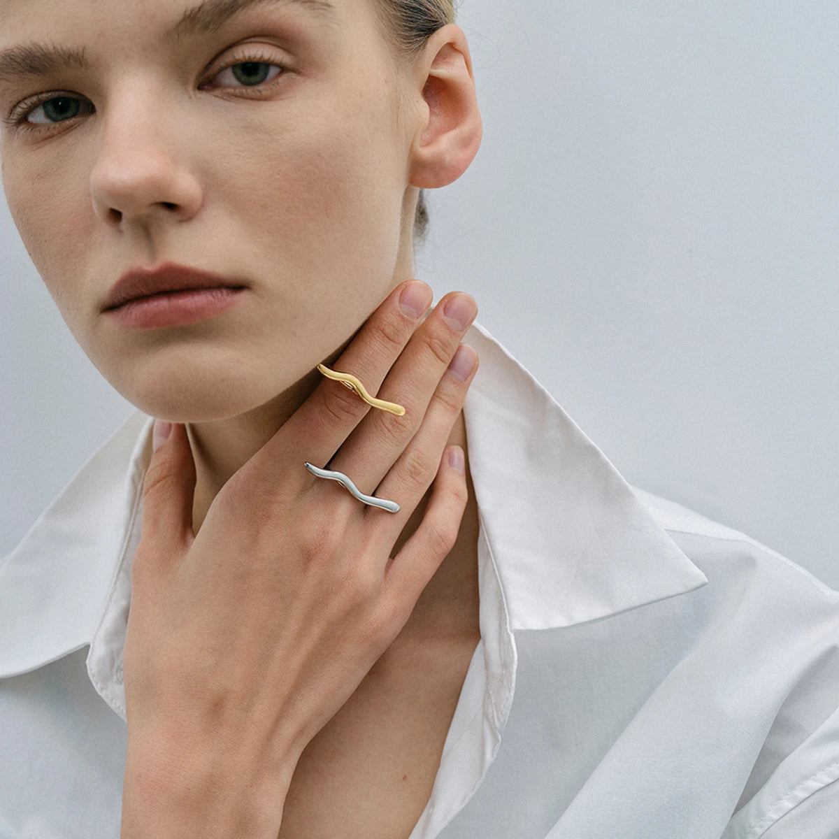 Minimalist Classy Ring for Women . 18K Gold Plated Stainless Steel, Waterproof and Stylish Unique Finger Jewelry for Everyday Elegance