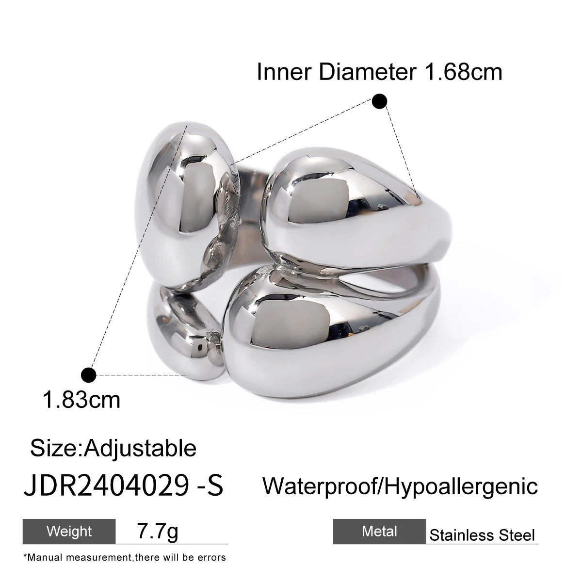 Chic Minimalist Ring for Women . Real Gold PVD Plated Stainless Steel, Waterproof & Fashion-Forward Metal Jewelry Piece