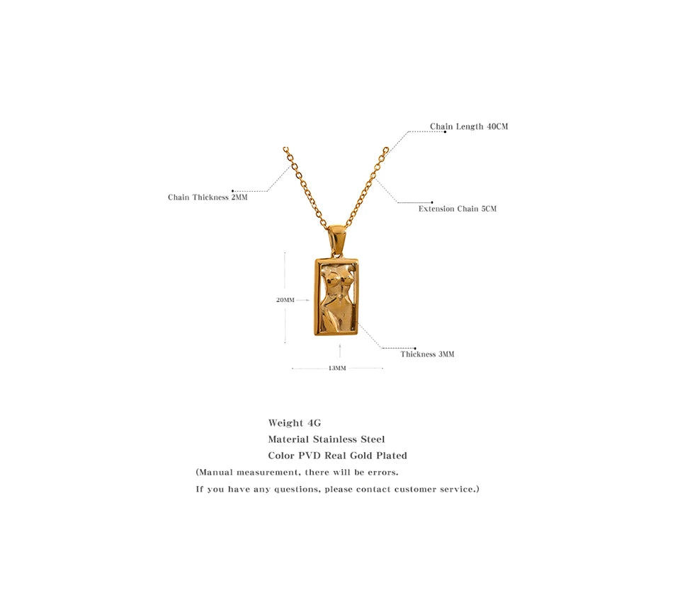Bold Square Pendant Necklace . Gold-Tone Textured Stainless Steel with a Statement Design, Perfect for Personalized Summer Style