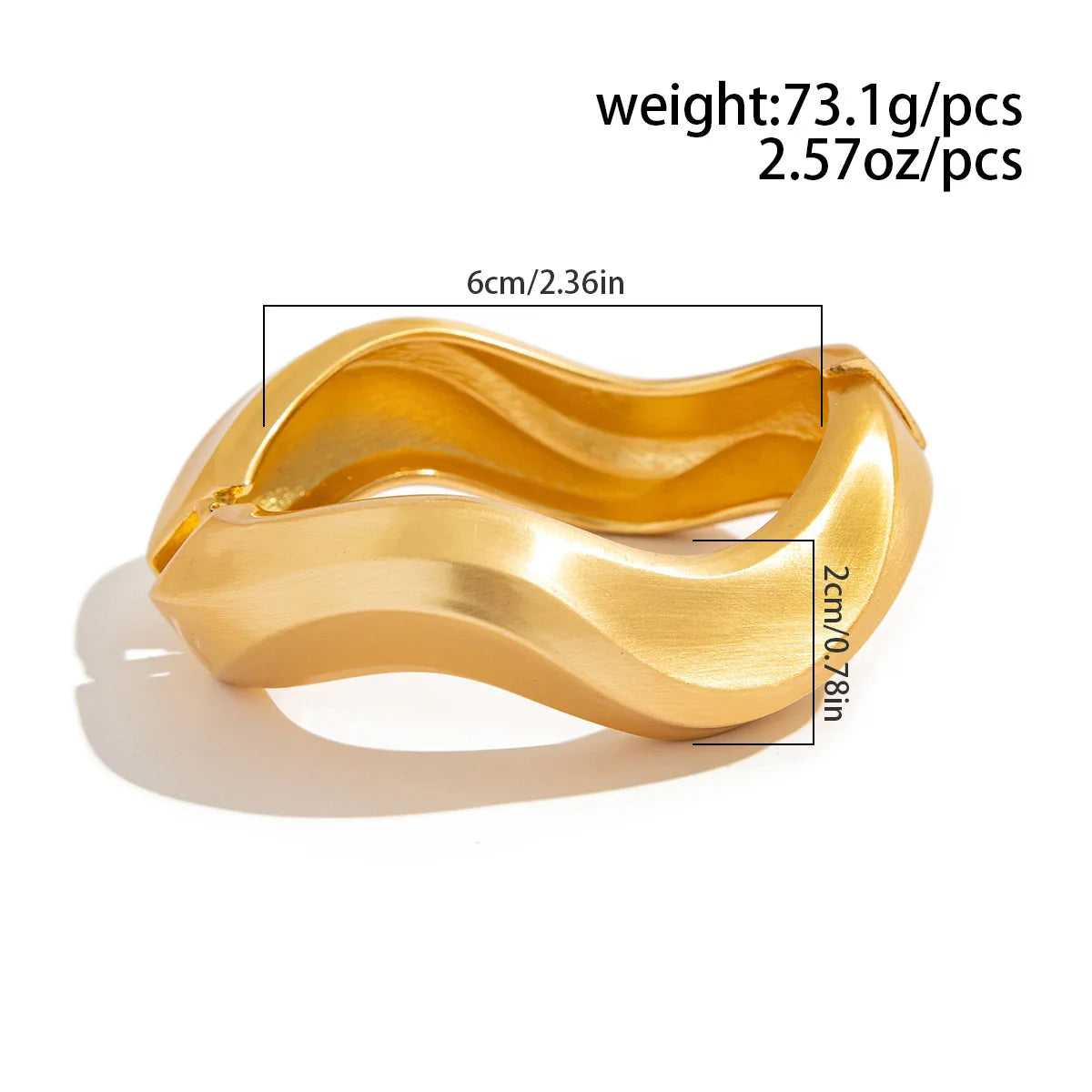 Chunky Wide Metal Water Drop Bangle . Bold Open Cuff Bracelet in Gold Color with Thick Irregular Wave Design, A Statement Piece of Jewelry for Women