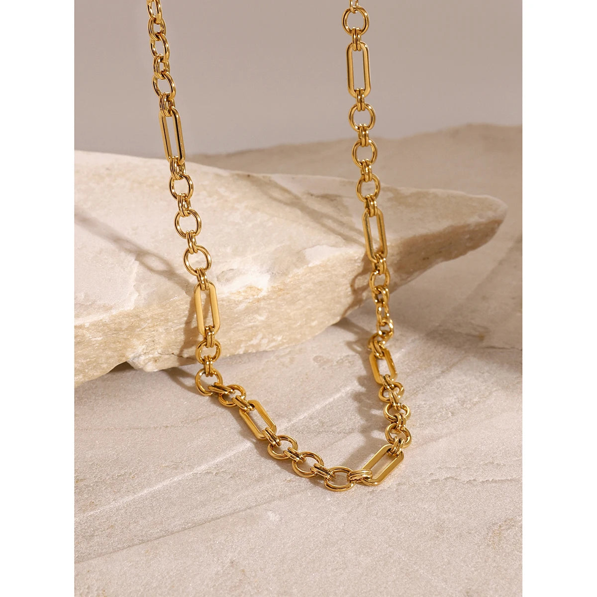 Handmade 18K Gold PVD-Plated Chain . A 40cm Stainless Steel Necklace or Bracelet Designed to Make a Bold, Elegant Statement for Modern Women