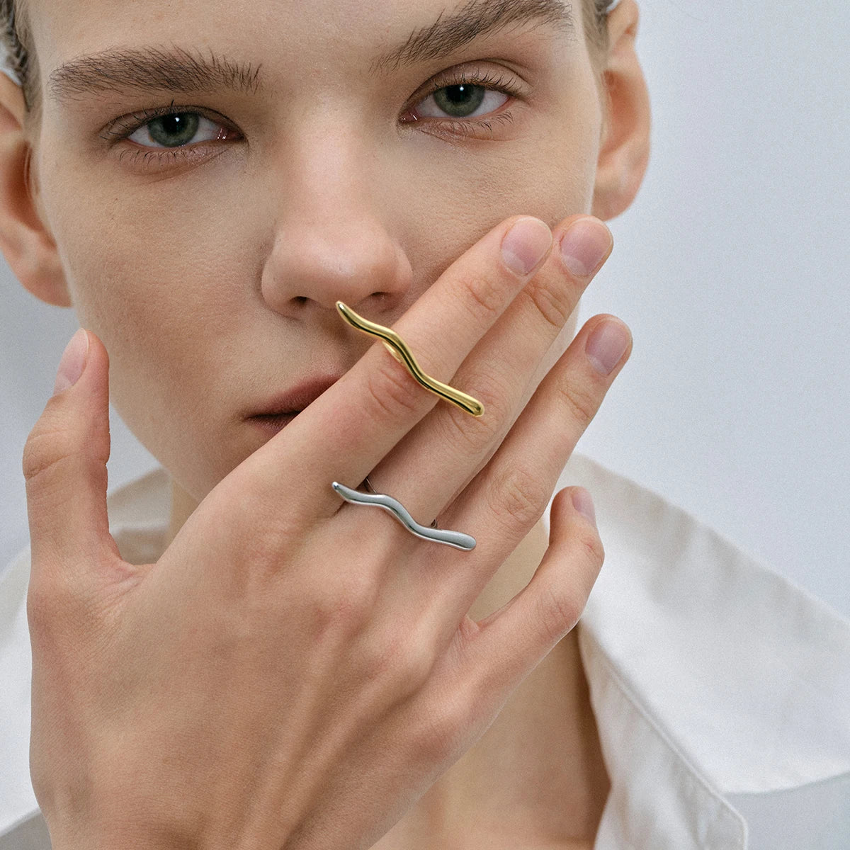 Minimalist Classy Ring for Women . 18K Gold Plated Stainless Steel, Waterproof and Stylish Unique Finger Jewelry for Everyday Elegance