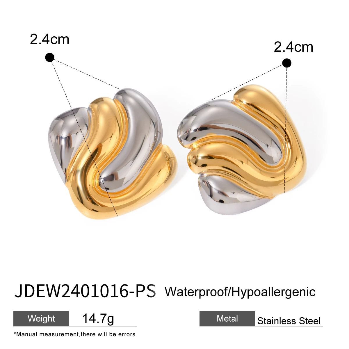 Minimalist Double Hoop Geometry Earrings . Two-Tone Criss-Cross Small Huggie Hoops, Dainty and Lightweight, Modern Everyday Jewelry for Women