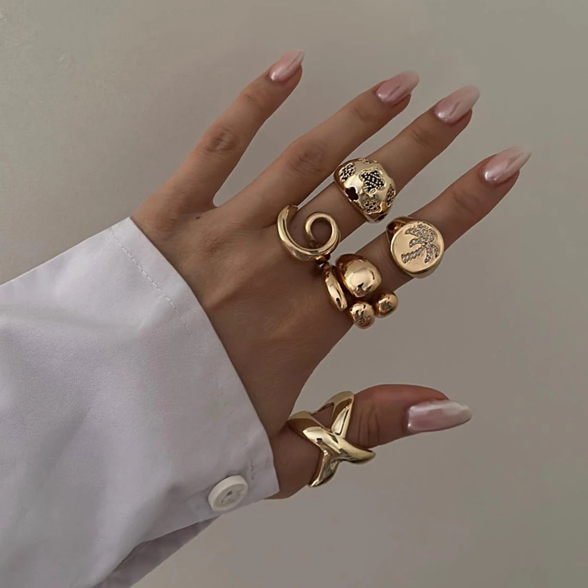 Chic Minimalist Ring for Women . Real Gold PVD Plated Stainless Steel, Waterproof & Fashion-Forward Metal Jewelry Piece