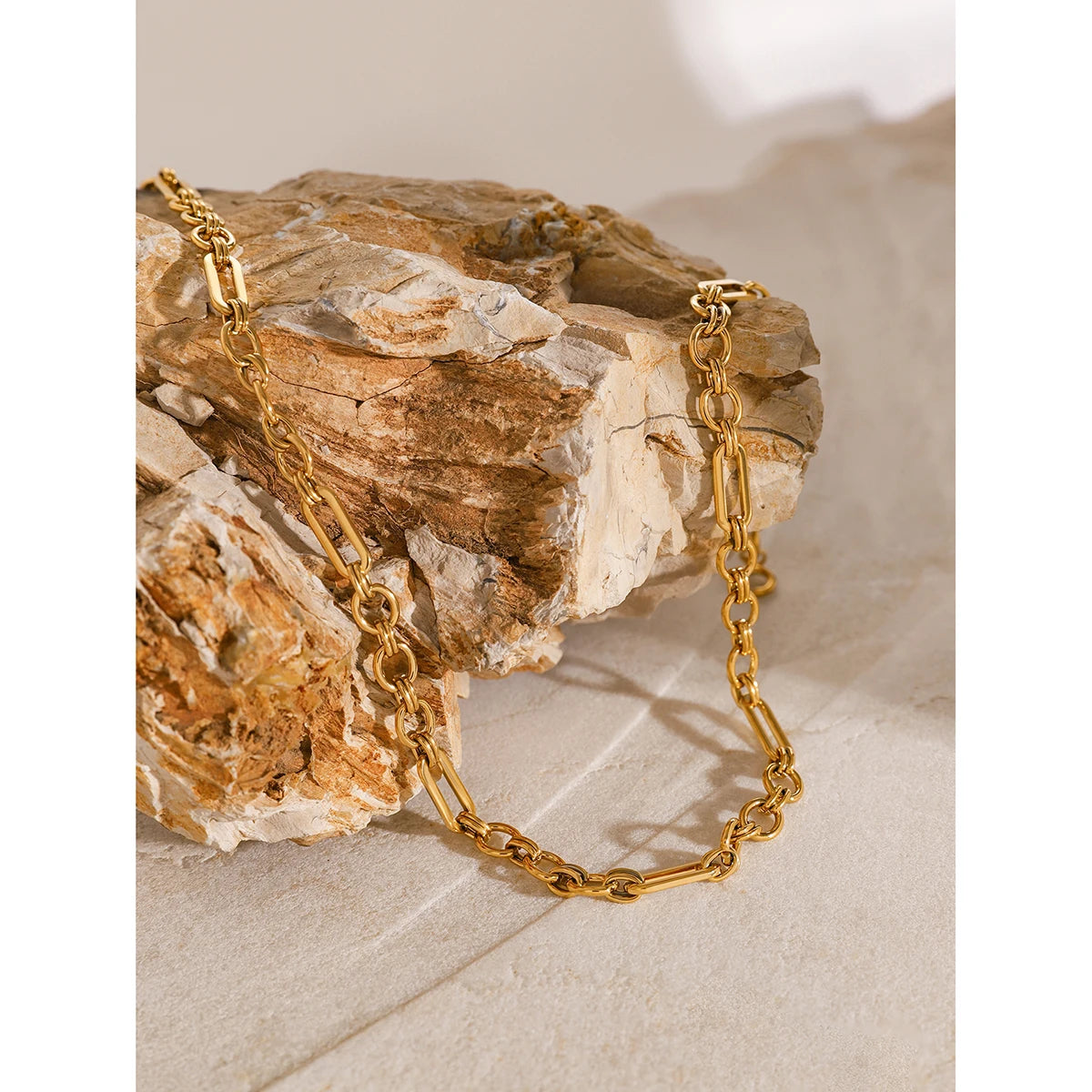 Handmade 18K Gold PVD-Plated Chain . A 40cm Stainless Steel Necklace or Bracelet Designed to Make a Bold, Elegant Statement for Modern Women