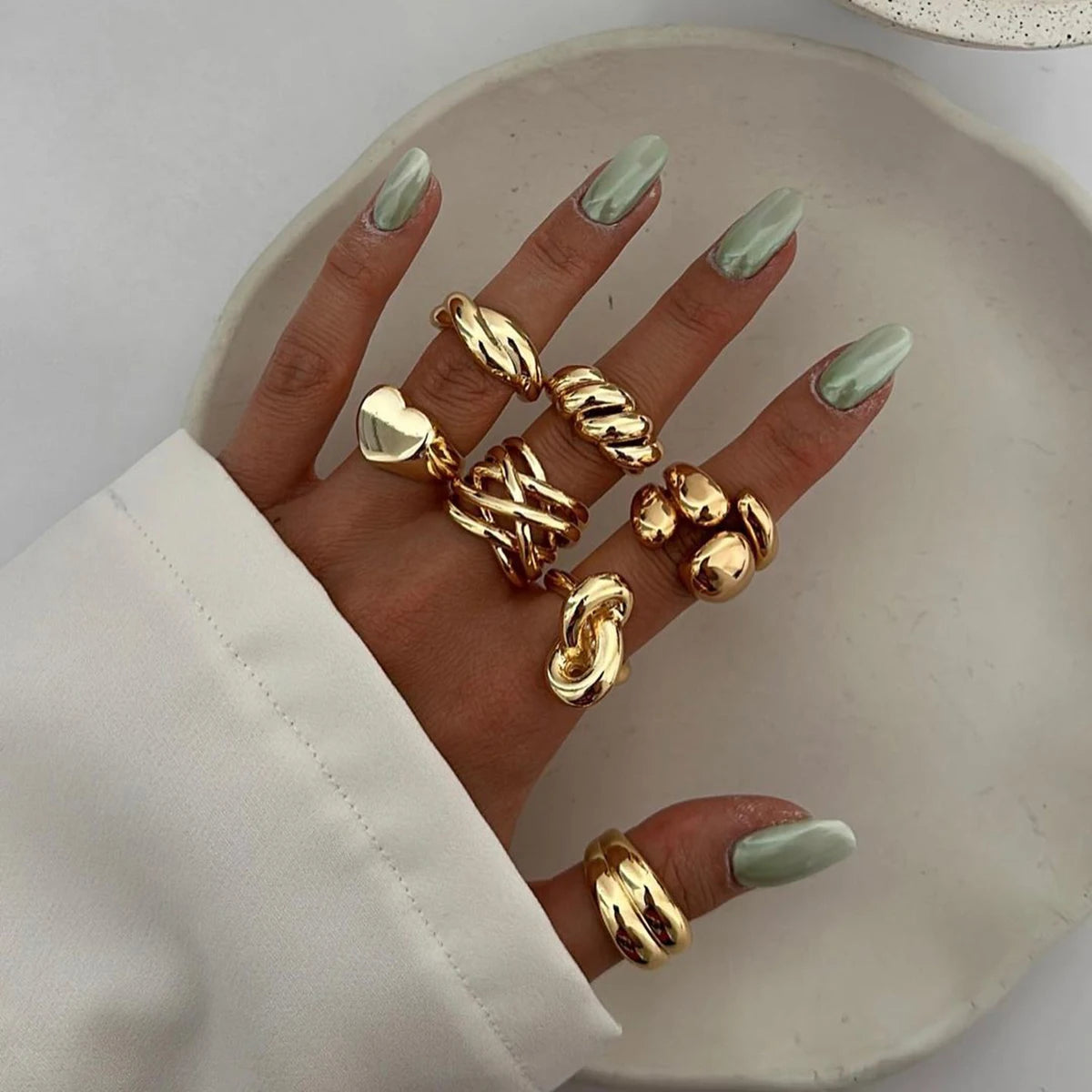 Chic Minimalist Ring for Women . Real Gold PVD Plated Stainless Steel, Waterproof & Fashion-Forward Metal Jewelry Piece