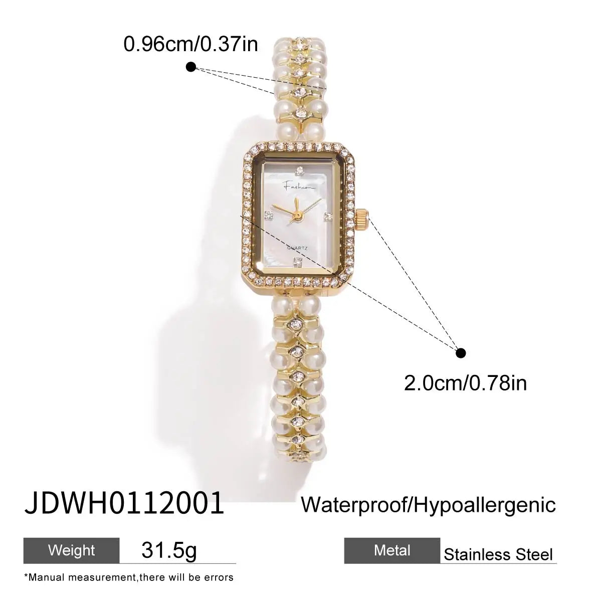 Vintage-Inspired Ladies' Watch – Durable Stainless Steel with Reliable Japanese Movement, Waterproof Design, and Polished 18K Gold PVD Plating for a Shiny, Elegant Finish