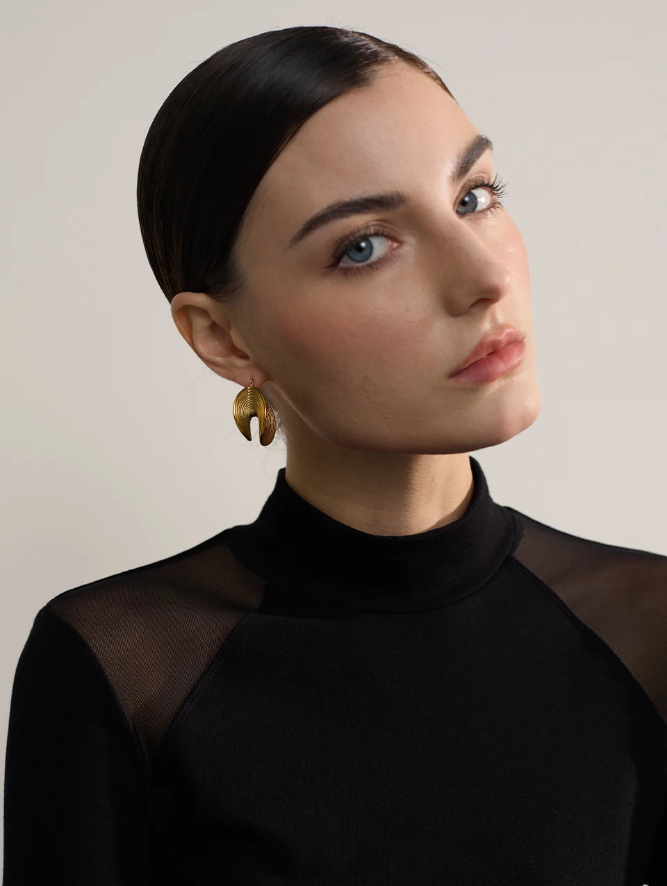 Creative Geometric Statement Earrings . 18K Gold Color Plated Stainless Steel, Waterproof & Unique Metal Design for Women’s Bold Style