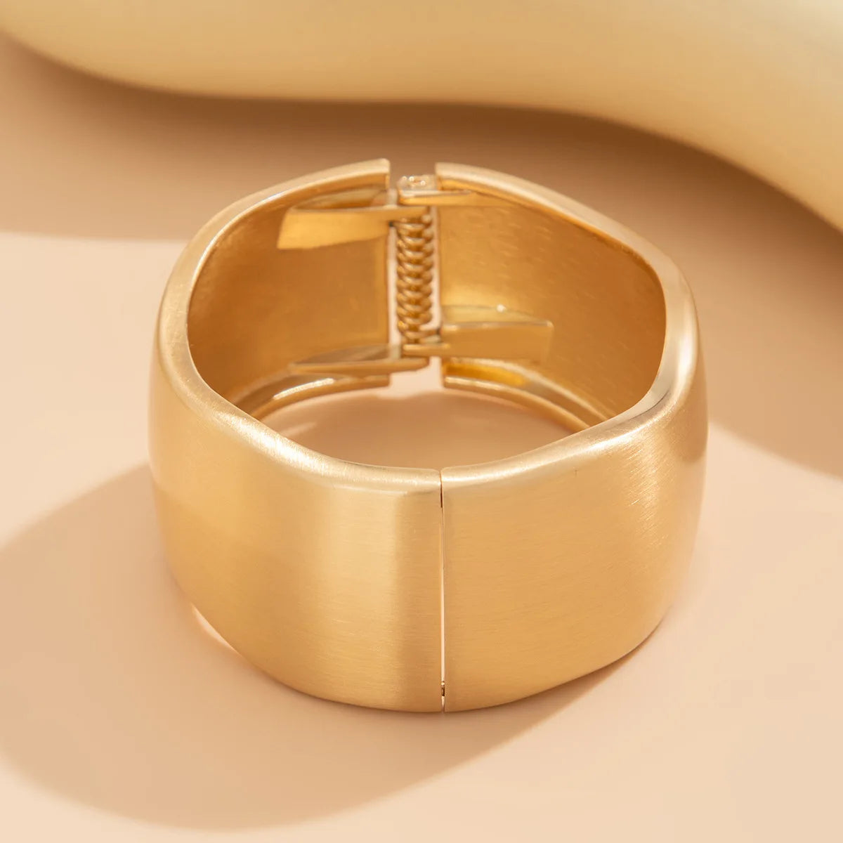 Chunky Wide Metal Water Drop Bangle . Bold Open Cuff Bracelet in Gold Color with Thick Irregular Wave Design, A Statement Piece of Jewelry for Women