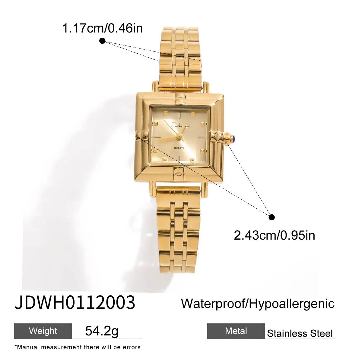 Vintage-Inspired Ladies' Watch – Durable Stainless Steel with Reliable Japanese Movement, Waterproof Design, and Polished 18K Gold PVD Plating for a Shiny, Elegant Finish