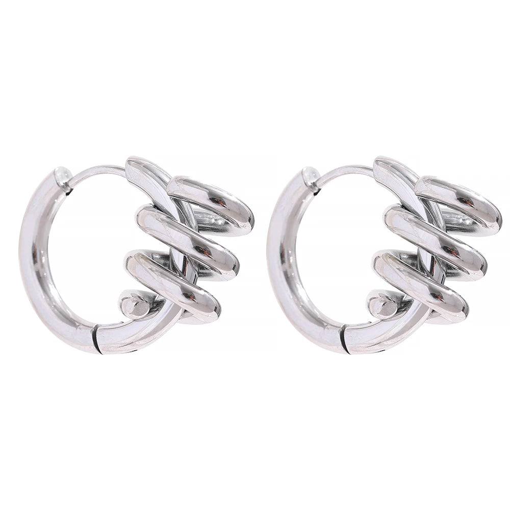 Elegant Twisted Hoop Earrings for Women . 18K PVD Gold Plated Stainless Steel, Waterproof & Hypoallergenic Fashion Geometric Jewelry