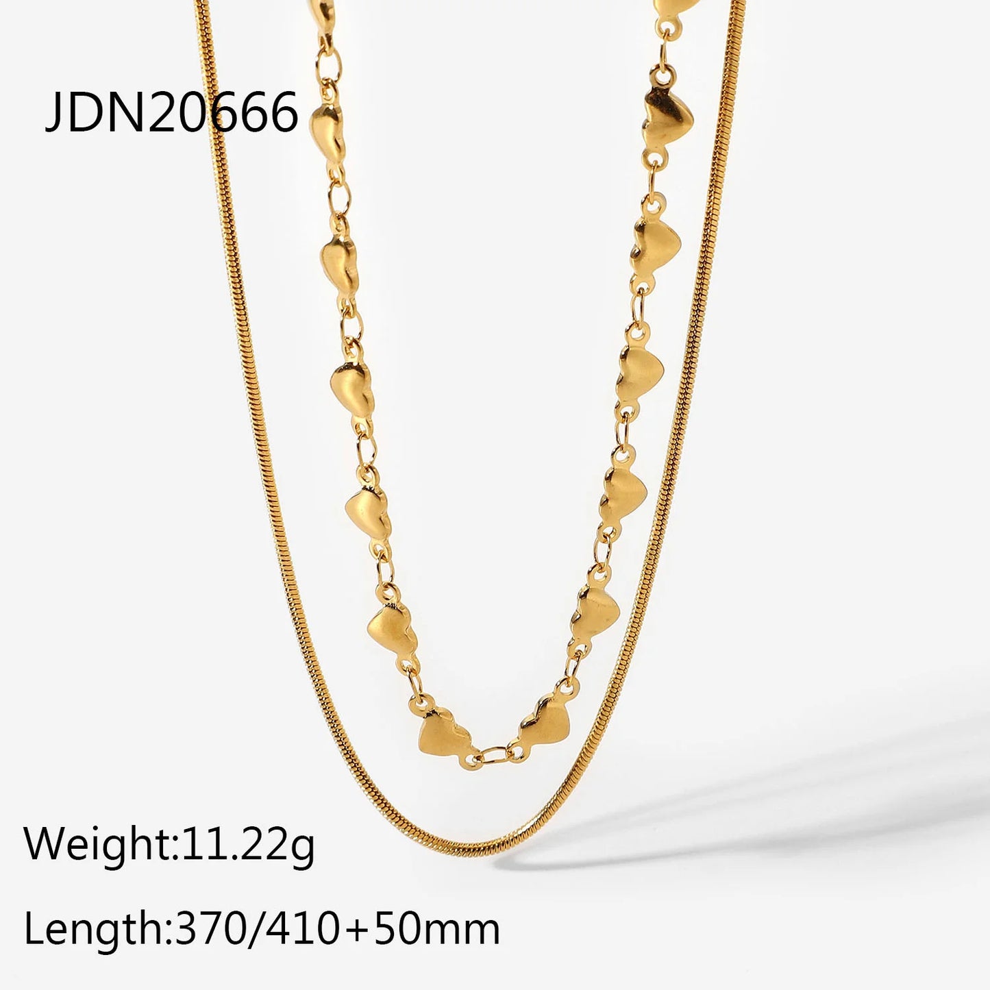 Bold Double-Layered Cuban & Snake Chain Necklace . Chunky 18K Gold IP Plated Stainless Steel Statement Choker for a Powerful, Glamorous Look