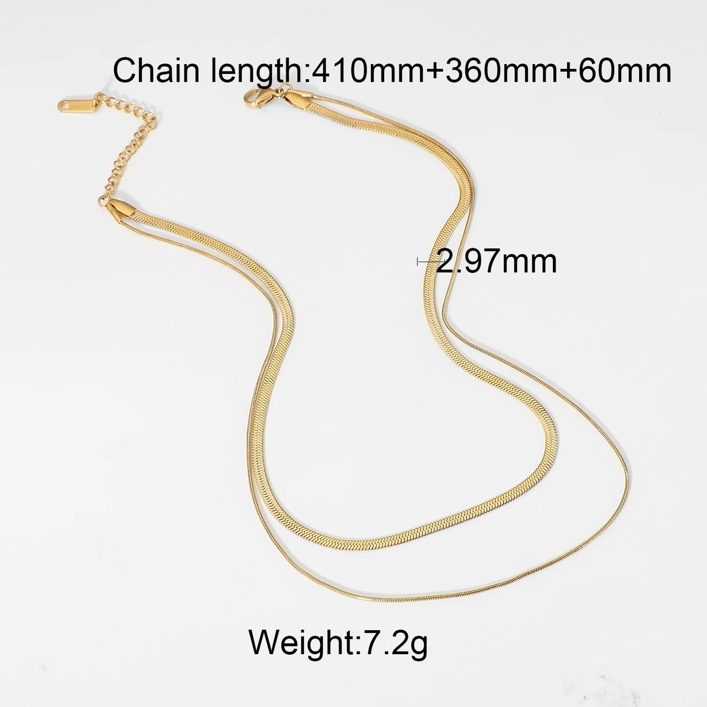 Bold Double-Layered Cuban & Snake Chain Necklace . Chunky 18K Gold IP Plated Stainless Steel Statement Choker for a Powerful, Glamorous Look