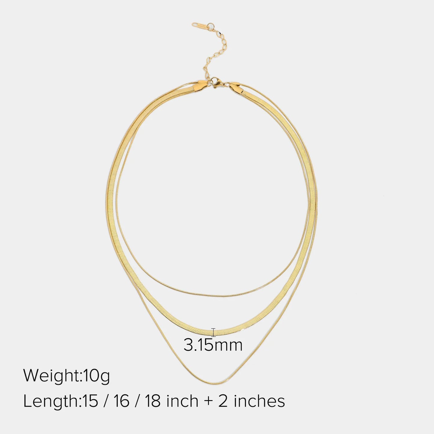 Bold Double-Layered Cuban & Snake Chain Necklace . Chunky 18K Gold IP Plated Stainless Steel Statement Choker for a Powerful, Glamorous Look