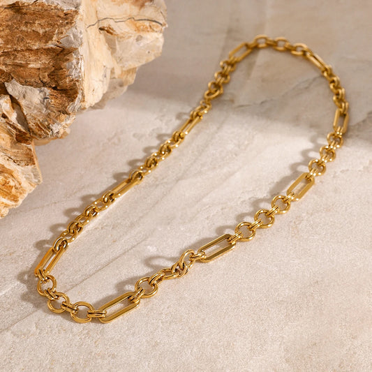 Handmade 18K Gold PVD-Plated Chain . A 40cm Stainless Steel Necklace or Bracelet Designed to Make a Bold, Elegant Statement for Modern Women