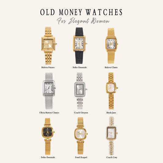 Vintage-Inspired Ladies' Watch – Durable Stainless Steel with Reliable Japanese Movement, Waterproof Design, and Polished 18K Gold PVD Plating for a Shiny, Elegant Finish